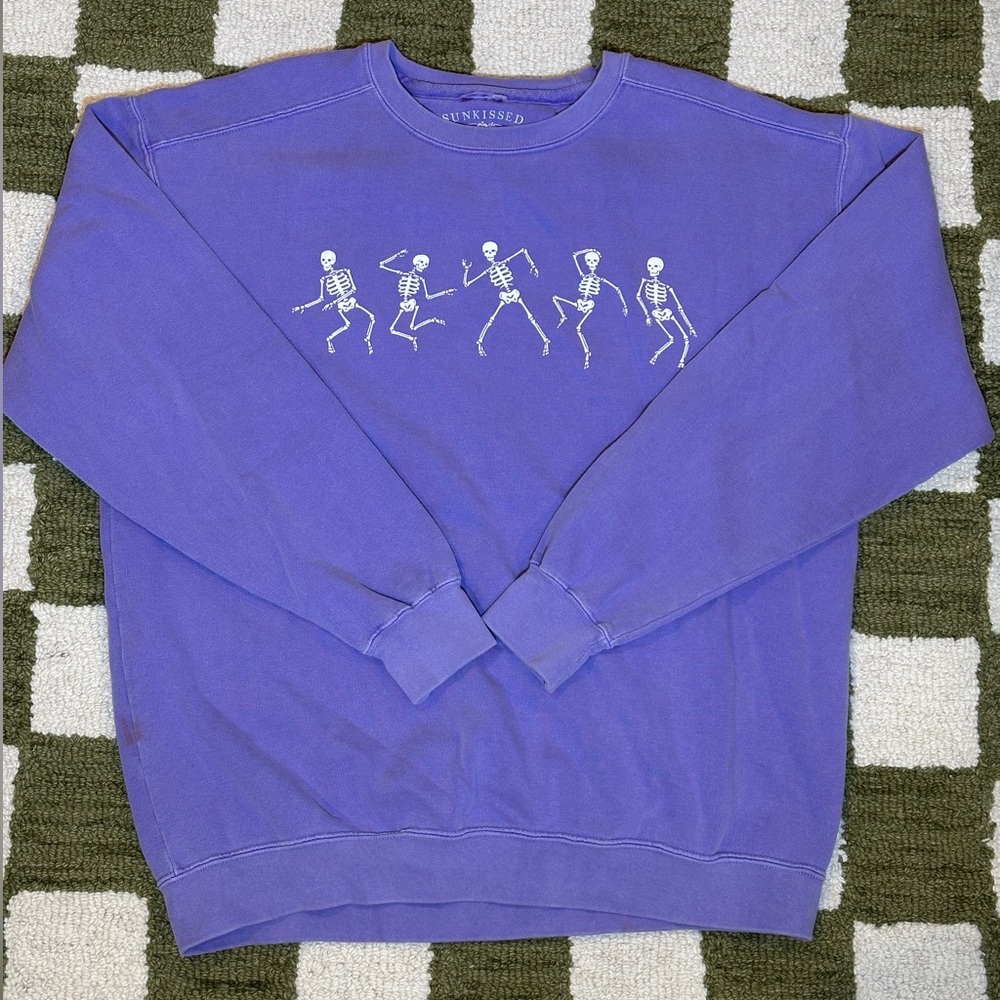 Sunkissed Coconut Dancing Skeleton Crewneck